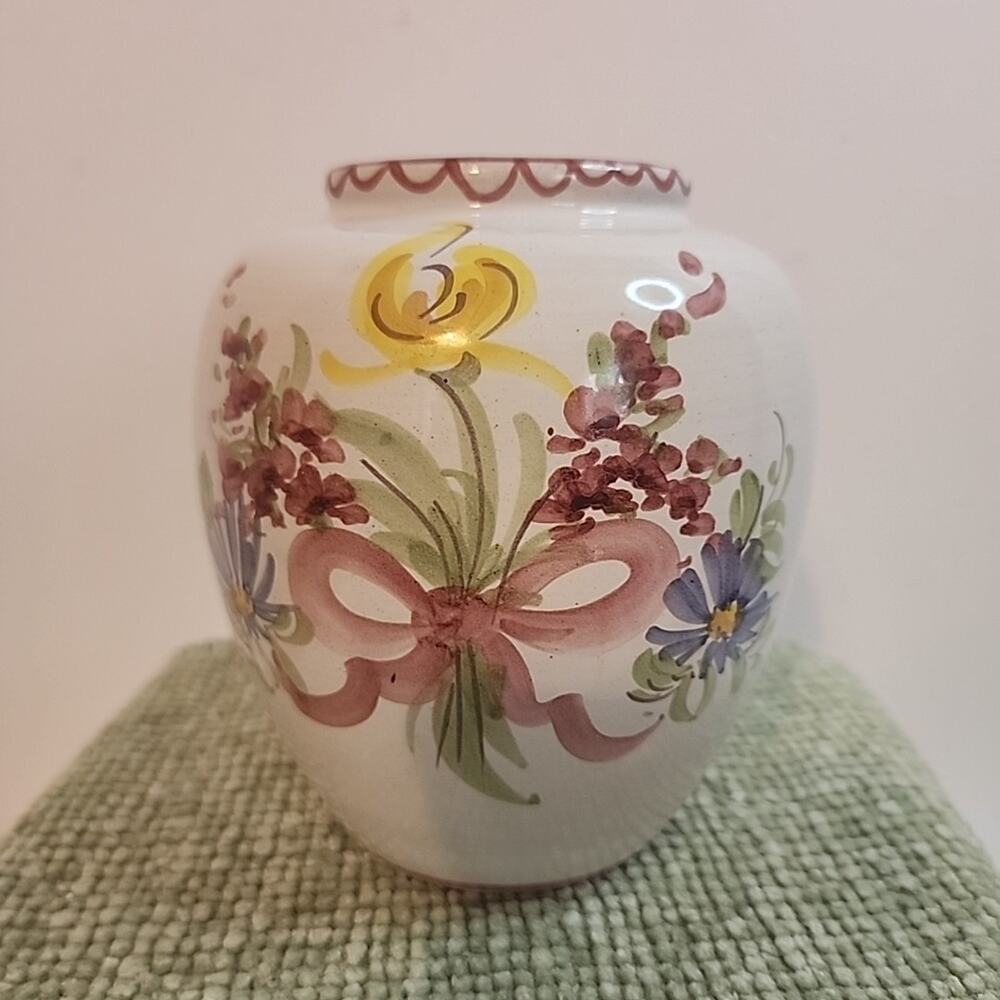 Vintage Jasba W. Germany Urn Vase 115/1 Floral Hand Painted Ginger Jar Style 5.7